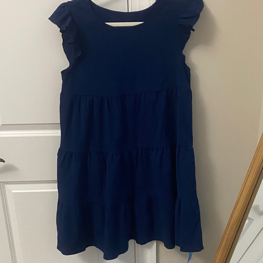 Cupshe Deep Blue Ruffled Dress